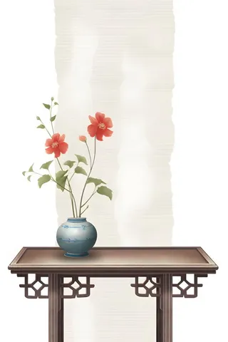 国风简约温馨桌子背景