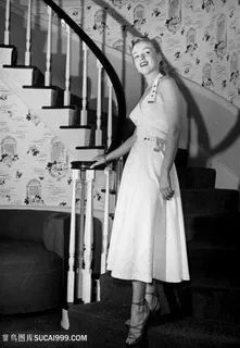 楼梯黑白玛丽莲梦露
