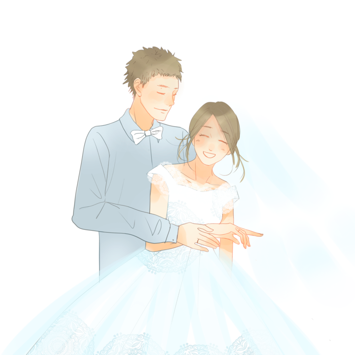 婚纱卡通人物婚礼白纱结婚婚纱摄影手绘