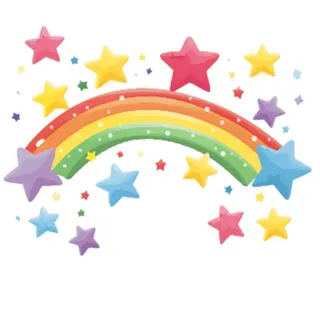 彩虹星星云朵免抠