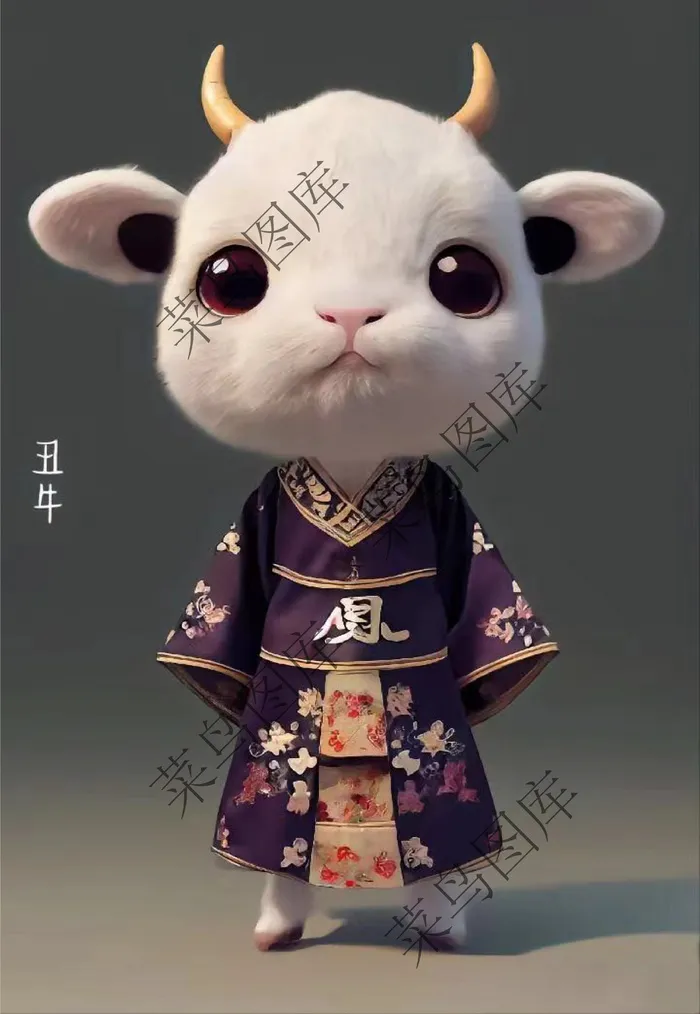 十二生肖-牛-高清图ai矢量模版下载