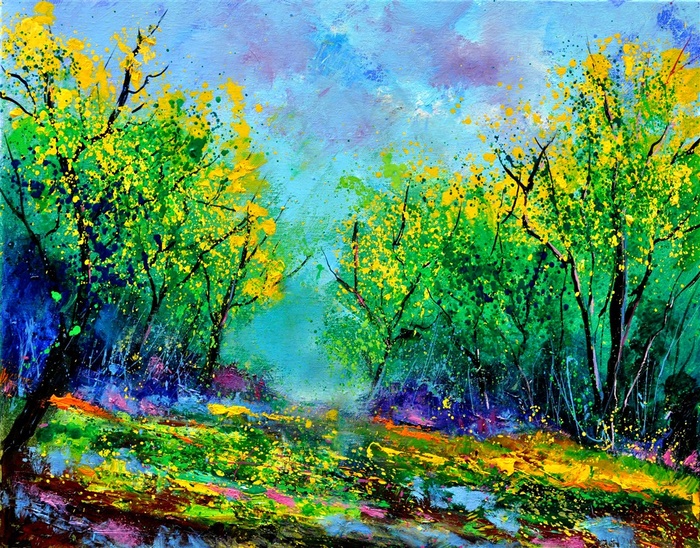 森林风景油画