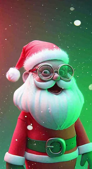 卡通圣诞老人雪花冬天，圣诞节