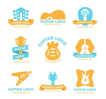 吉他标志矢量图