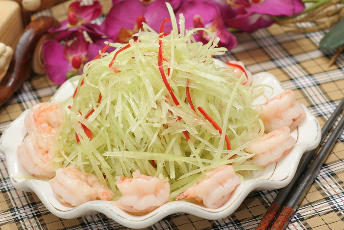 鲜虾青笋  16元 (2)