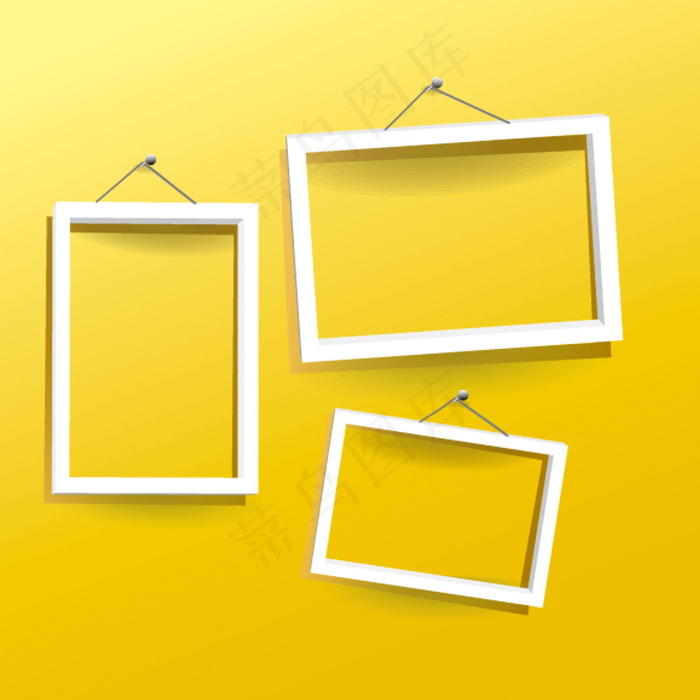 时尚相框黄色背景图片