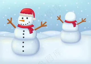 冬至雪人卡通图片