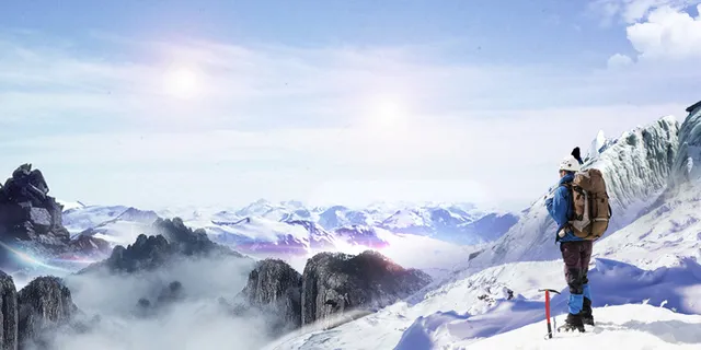 淡色登雪山企业文化展板背景 淡色登雪山企业文化展板背景