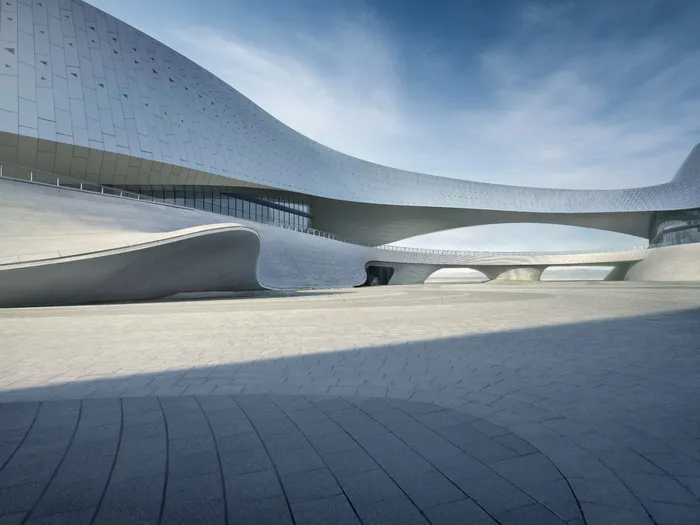 建筑场景科技大楼汽车展示场景