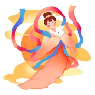 卡通中秋节嫦娥素材