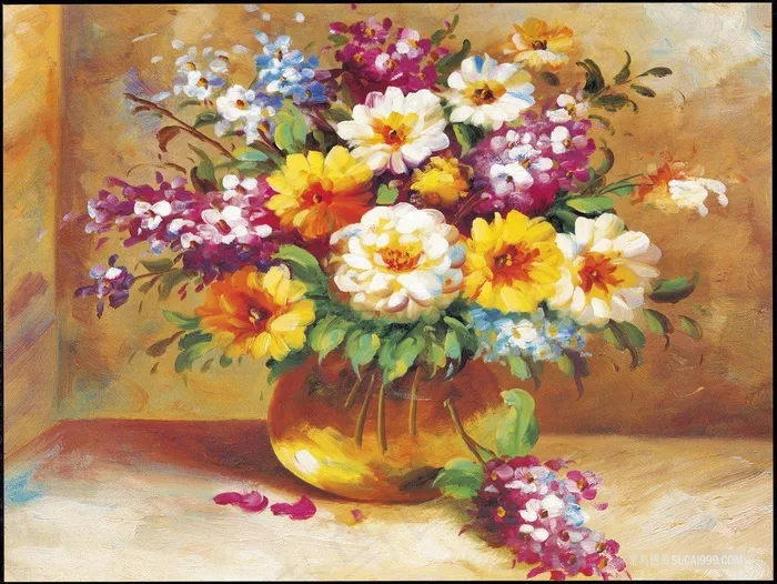 唯美花卉花朵花瓶插画