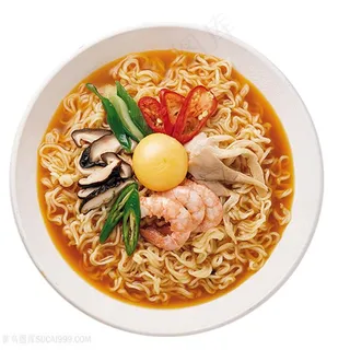 虾蘑菇美味面条图片