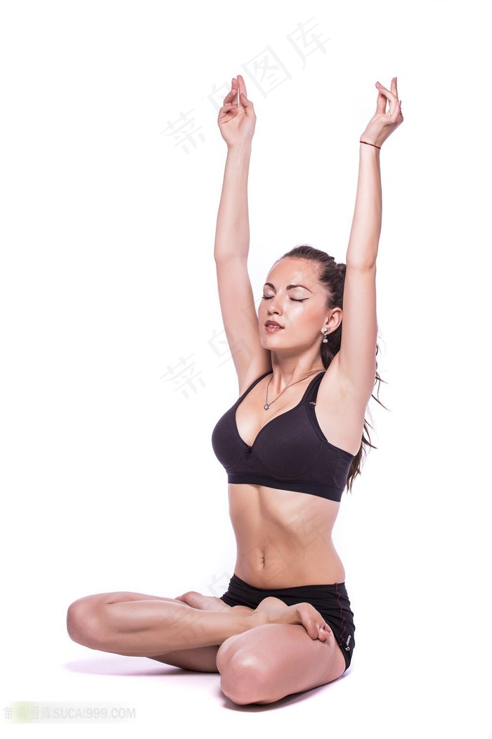 静心练瑜伽的美女