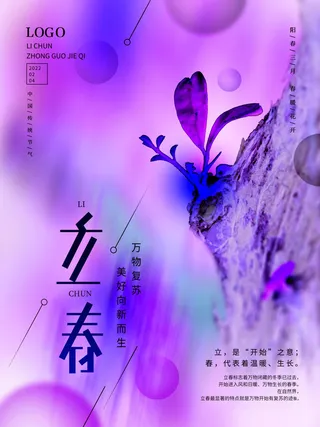 24节气立春春季新春春天海报模板PSD分层设计素材源文件模板