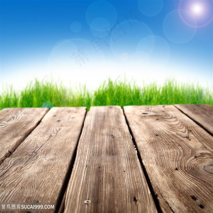 木板与模糊背景高清图背景图片