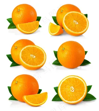 完整的与已切开的橙子特写