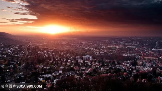 黄昏高楼大厦建筑美景