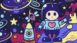 卡通涂鸦街头彩色墙绘壁纸插画儿童创意嘻哈漫画图集PSD素材