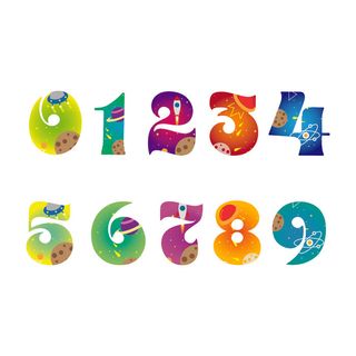 彩色星空卡通生日数字插画元素