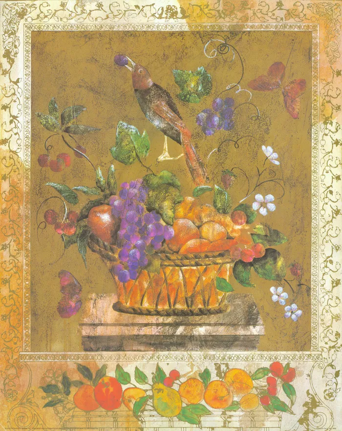 唯美水彩花卉花盆艺术插画
