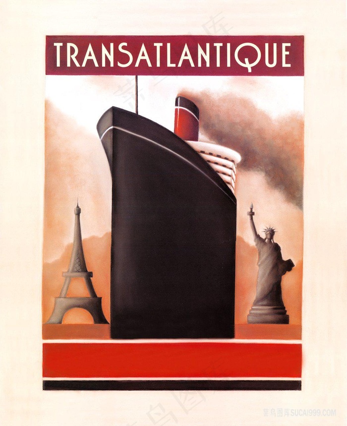 唯美轮船艺术插画