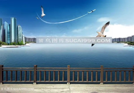 湖畔海景房韩式自然背景