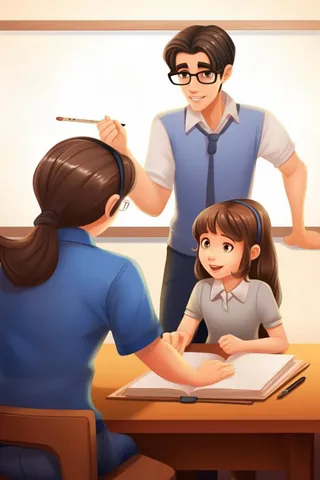 上课老师学生扁平插画背景