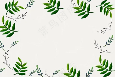 扁平化树叶边框背景图片 扁平化树叶边框背景图片