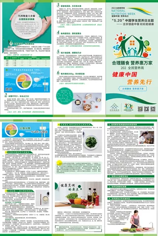 合理膳食三折页宣传单
