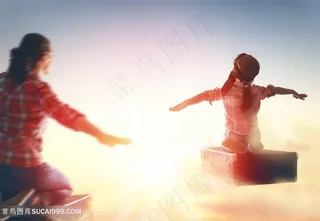 飞翔的小女孩高清图