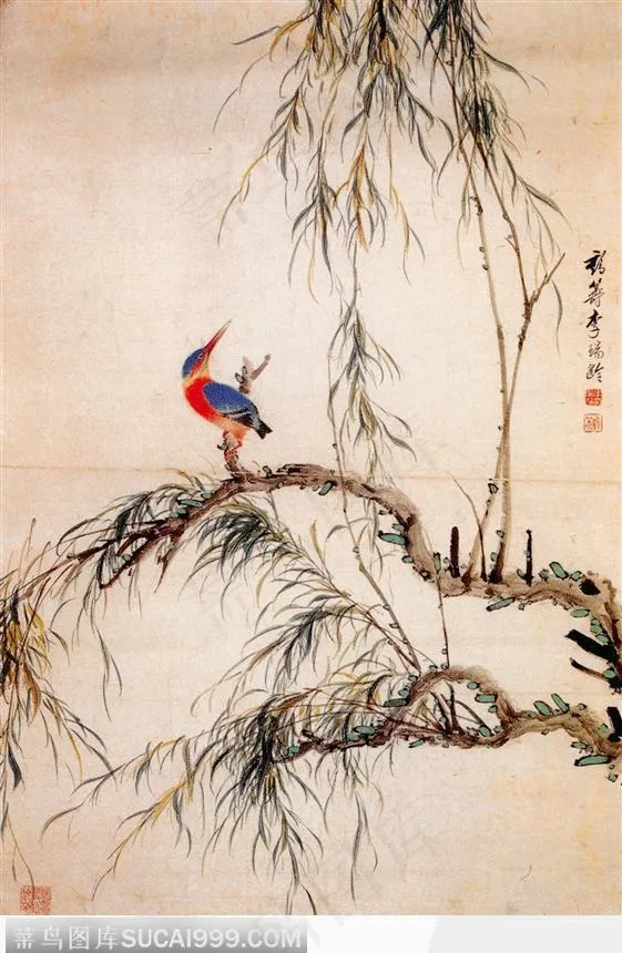 柳塘水翠图