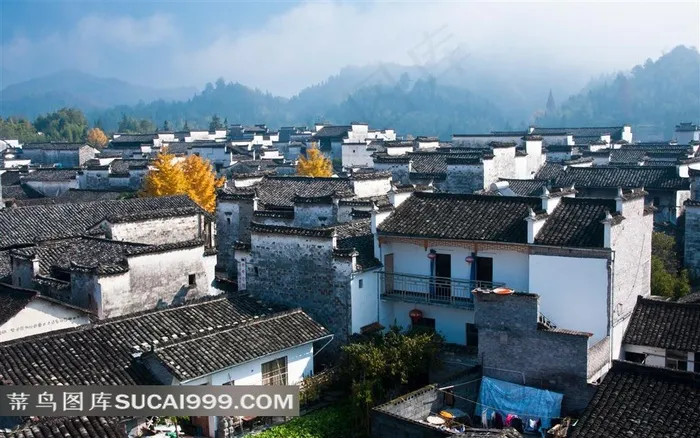 唯美徽派建筑小镇