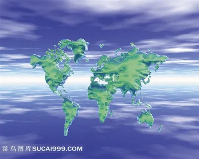 绿色特效世界地图素材