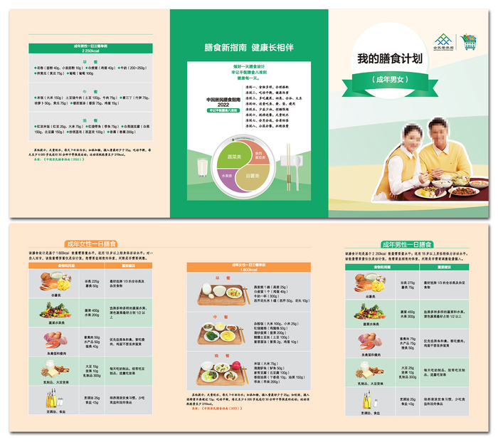 全民营养周我的膳食计划成年男女三折页