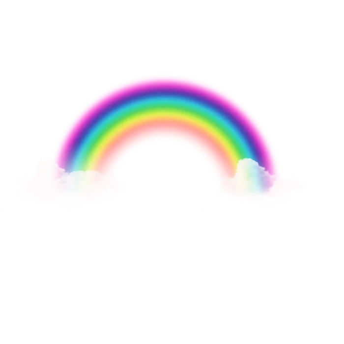 卡通蓝天彩虹素材