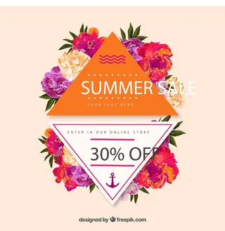 免抠花卉促销标签