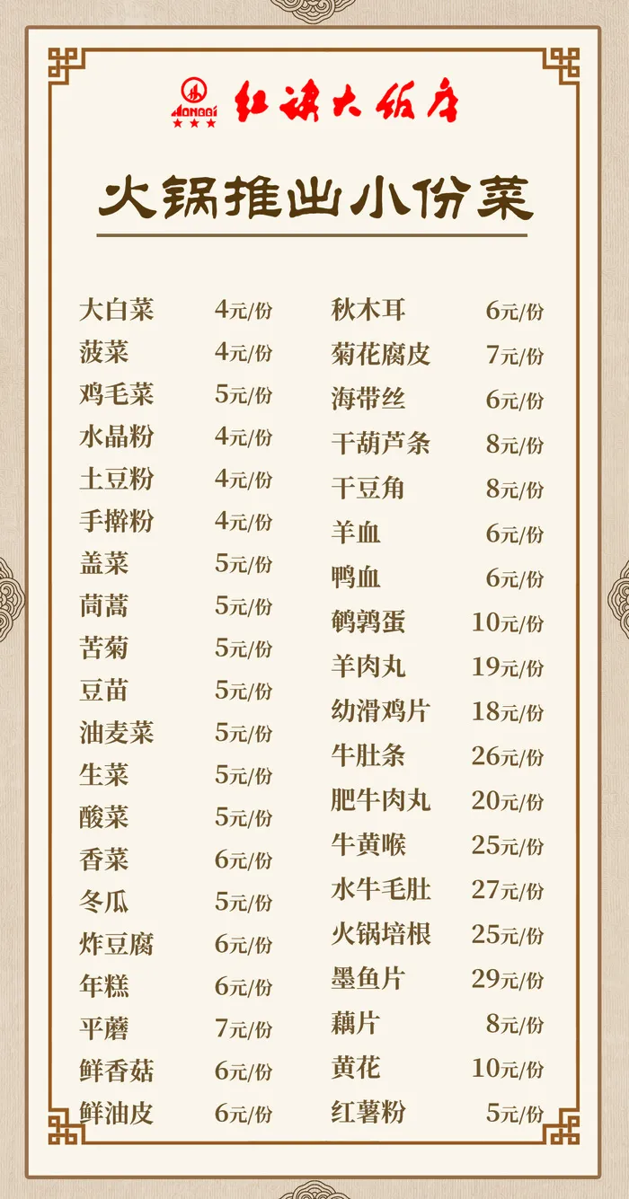小份菜 菜单 中国风psd模版下载