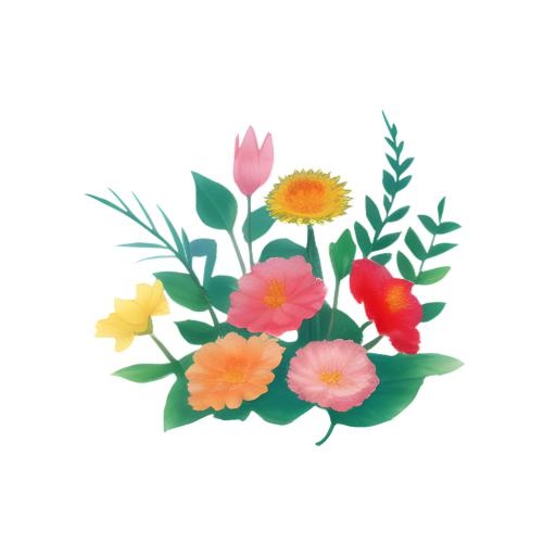 花花丛绿叶免抠(2048x2048)