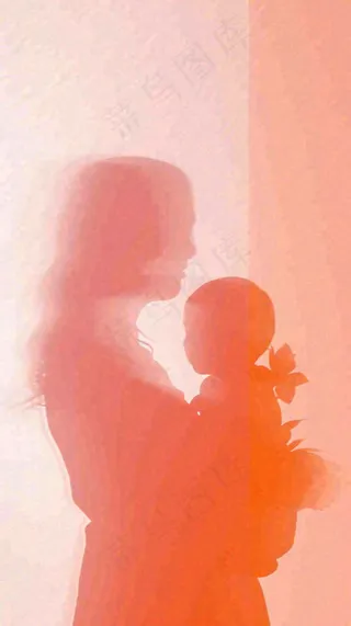 母亲节母婴粉色渐变投影意境节日，温馨
