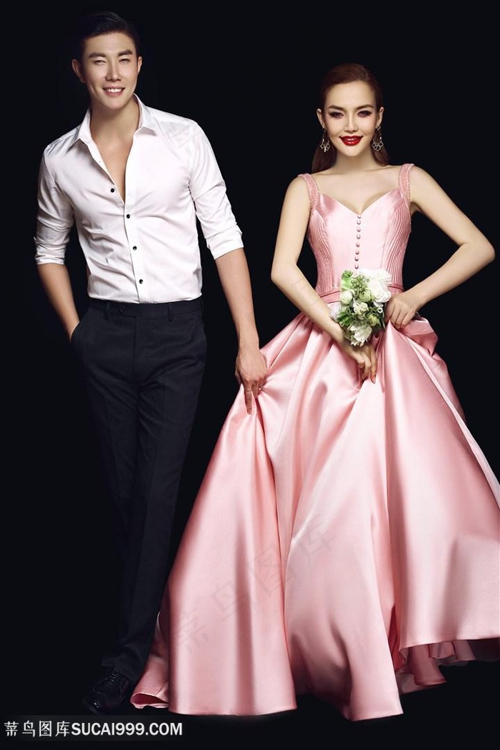 粉色系列礼服婚纱照