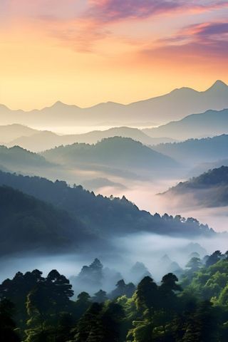 山脉树林高空摄影