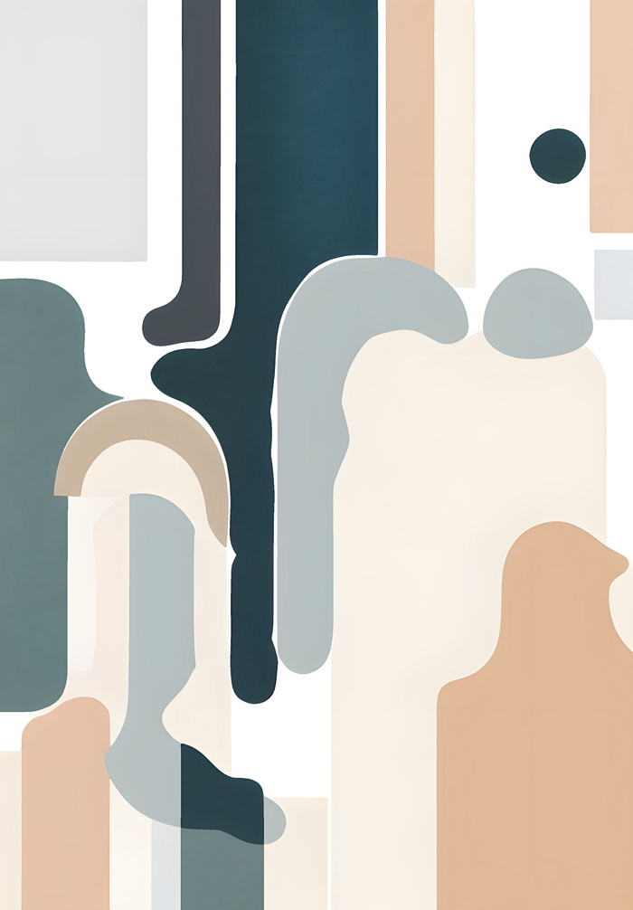 多巴胺风甜美莫兰迪色系百搭抽象装饰画图片