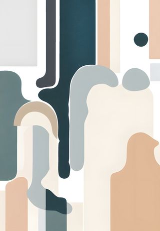 多巴胺风甜美莫兰迪色系百搭抽象装饰画图片