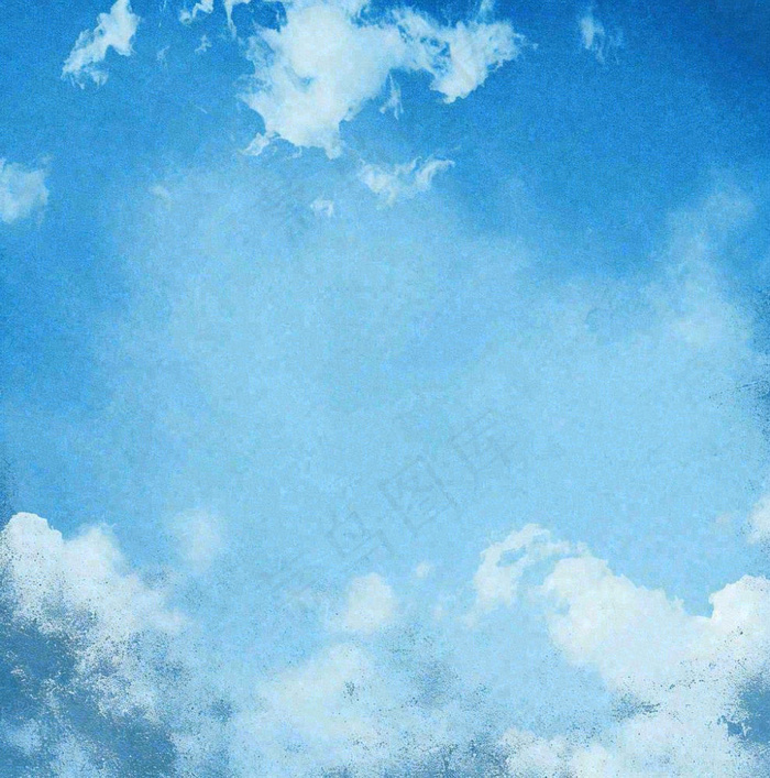蓝天白云清新自然天空摄影图(1014x1024)