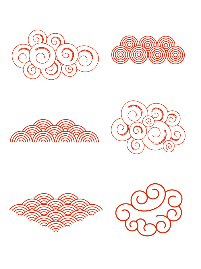 中国风古典式线条祥云纹底纹图案纹理装饰背景素材AI素材