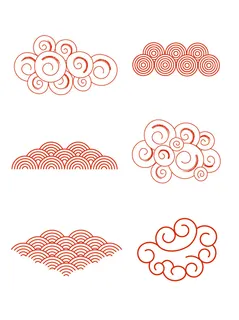 中国风古典式线条祥云纹底纹图案纹理装饰背景素材AI素材