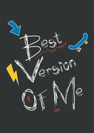 手写英文字 闪电滑板箭头