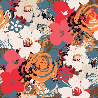 花卉唯美手绘花朵面料纹理手机壳布料面料印花服装矢量图案素材