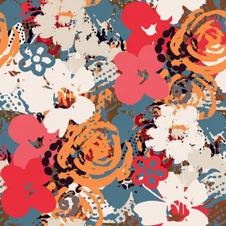 花卉唯美手绘花朵面料纹理手机壳布料面料印花服装矢量图案素材