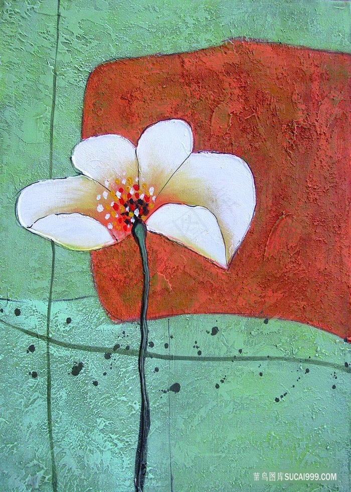 唯美花束复古油画